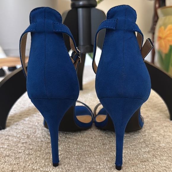 Material Girl Royal Blue Suede Heels - Picture 4 of 7